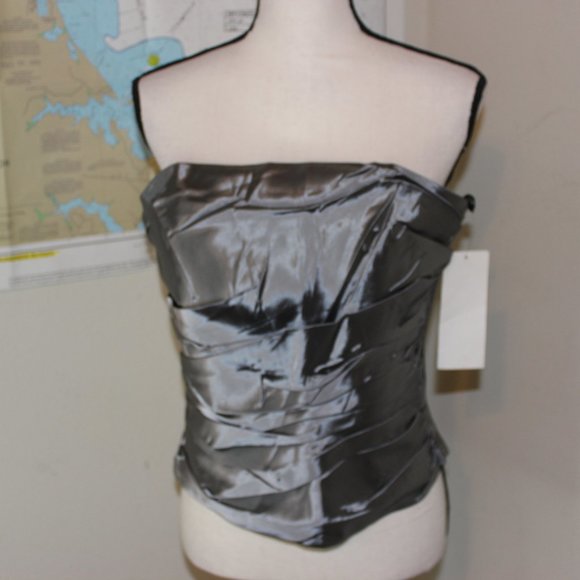 NWT "CHICA'S" GRAY SATIN BUSTIER SZ XL - Picture 2 of 9